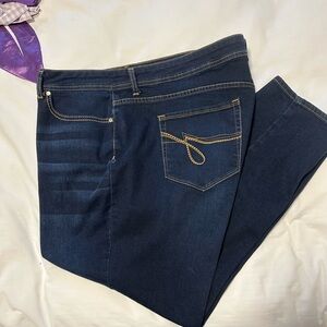 Plus Size Jordache 24W Straight Leg Skinny Jean Dark Wash, like New